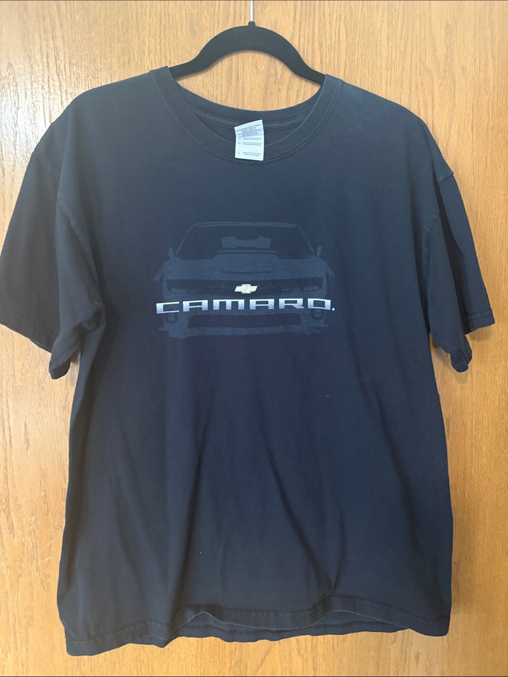 Gildan Charcoal Gray Crewneck T-Shirt with Blue Logo Tag